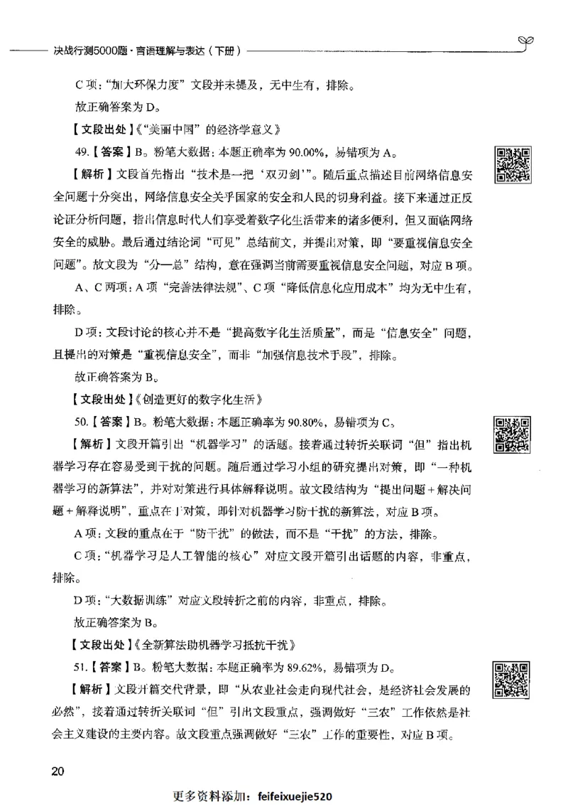 04言语表达（答案）2023年5月版_26吉林考备考资料包_11省考刷题包_04决战行测5000题_行测5000题2023年5月版次