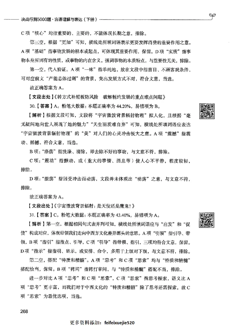 04言语表达（答案）2023年5月版_26吉林考备考资料包_11省考刷题包_04决战行测5000题_行测5000题2023年5月版次