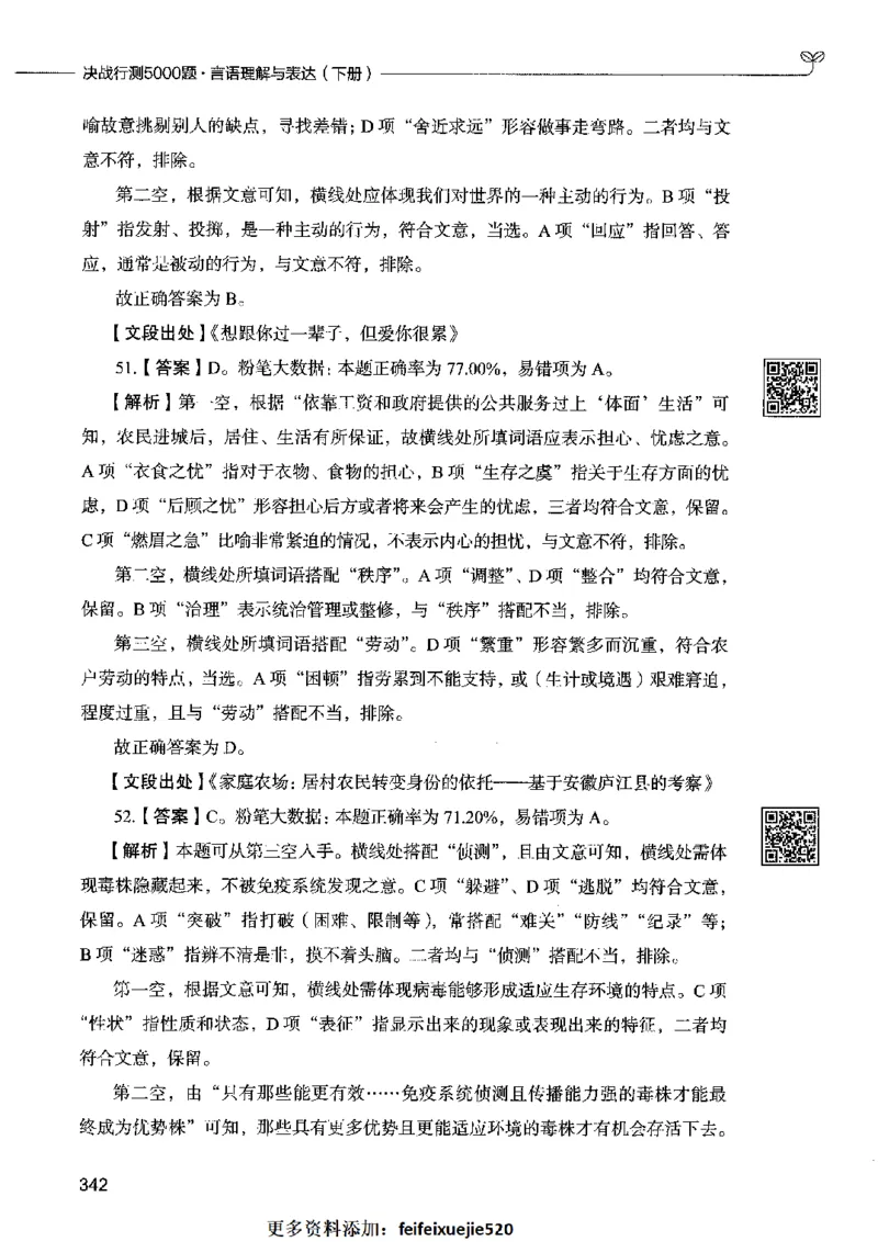 04言语表达（答案）2023年5月版_26吉林考备考资料包_11省考刷题包_04决战行测5000题_行测5000题2023年5月版次