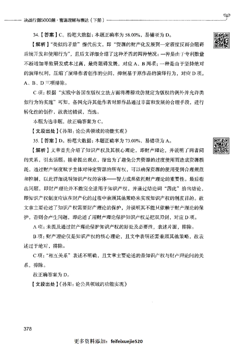 04言语表达（答案）2023年5月版_26吉林考备考资料包_11省考刷题包_04决战行测5000题_行测5000题2023年5月版次