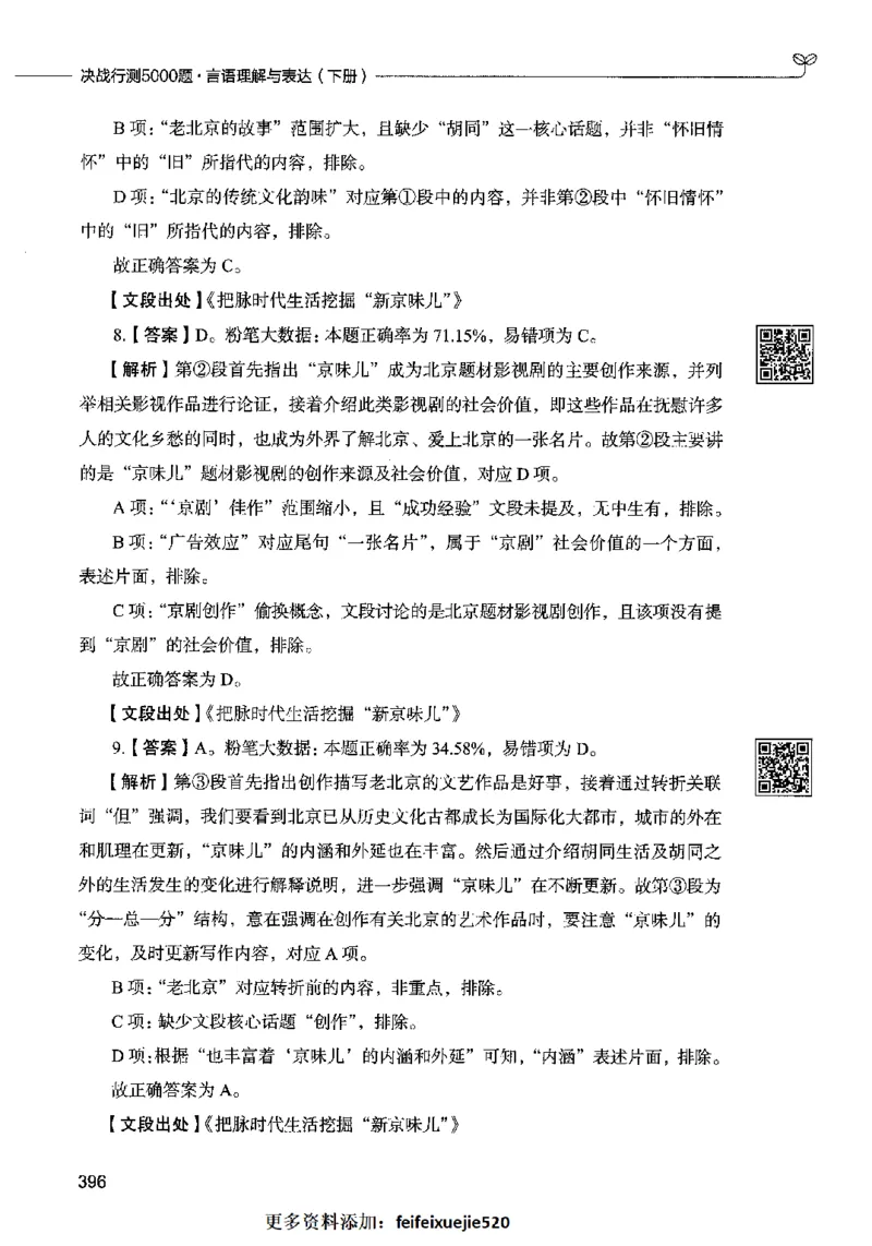 04言语表达（答案）2023年5月版_26吉林考备考资料包_11省考刷题包_04决战行测5000题_行测5000题2023年5月版次