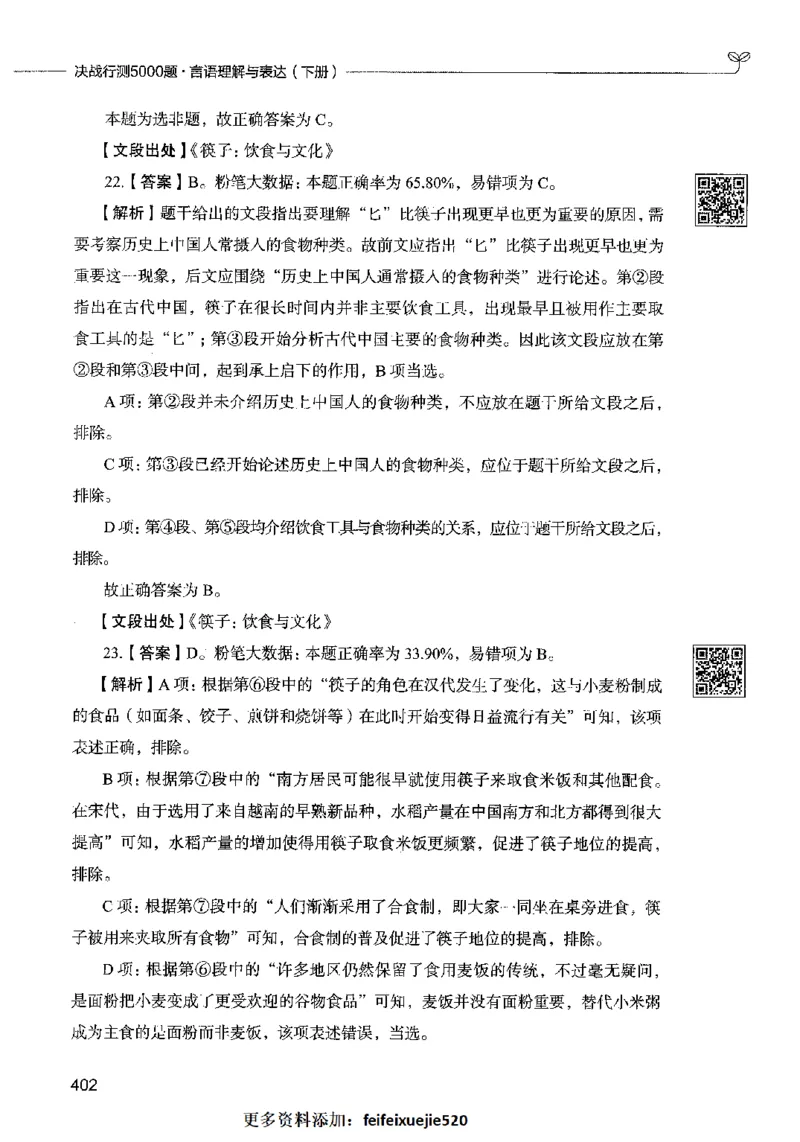 04言语表达（答案）2023年5月版_26吉林考备考资料包_11省考刷题包_04决战行测5000题_行测5000题2023年5月版次
