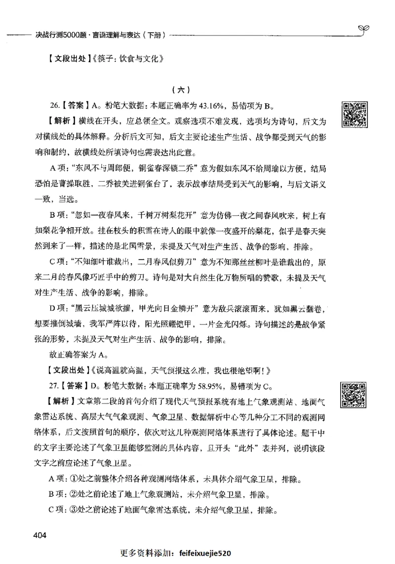 04言语表达（答案）2023年5月版_26吉林考备考资料包_11省考刷题包_04决战行测5000题_行测5000题2023年5月版次