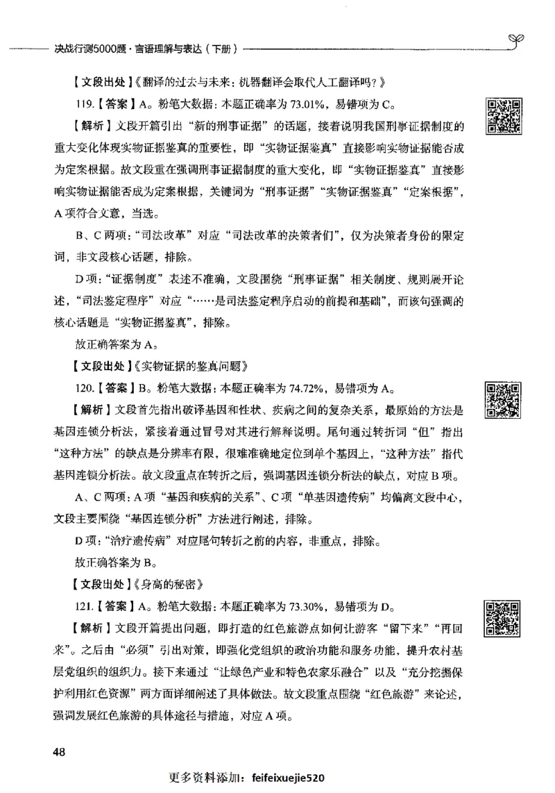 04言语表达（答案）2023年5月版_26吉林考备考资料包_11省考刷题包_04决战行测5000题_行测5000题2023年5月版次