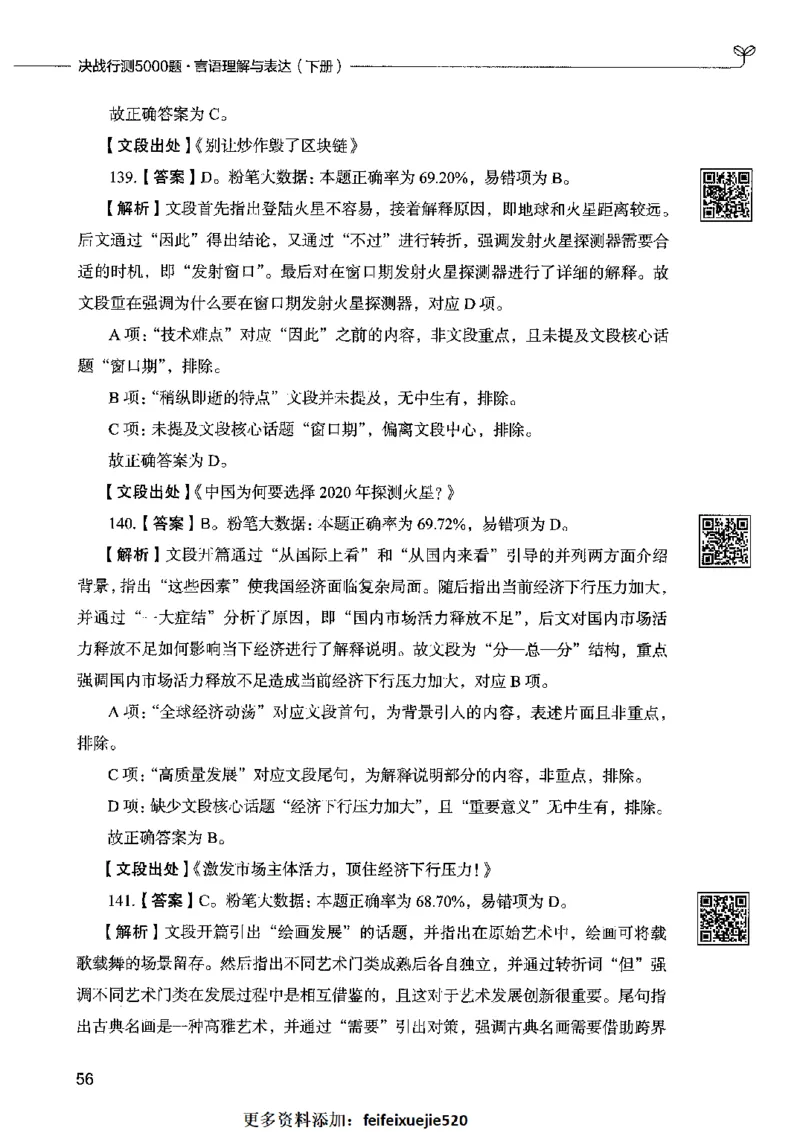 04言语表达（答案）2023年5月版_26吉林考备考资料包_11省考刷题包_04决战行测5000题_行测5000题2023年5月版次