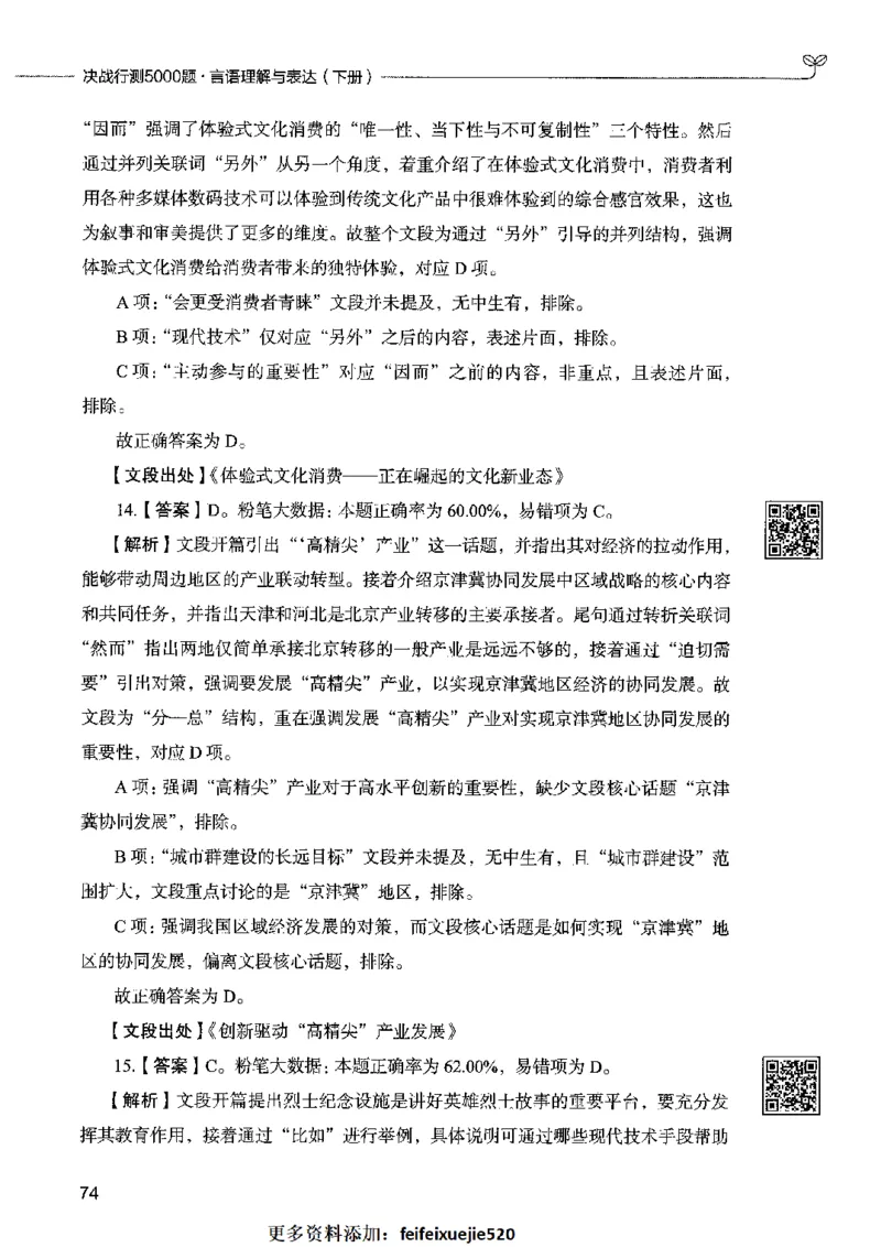 04言语表达（答案）2023年5月版_26吉林考备考资料包_11省考刷题包_04决战行测5000题_行测5000题2023年5月版次