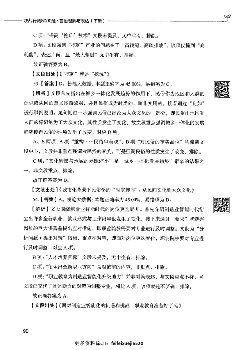 04言语表达（答案）2023年5月版_26吉林考备考资料包_11省考刷题包_04决战行测5000题_行测5000题2023年5月版次