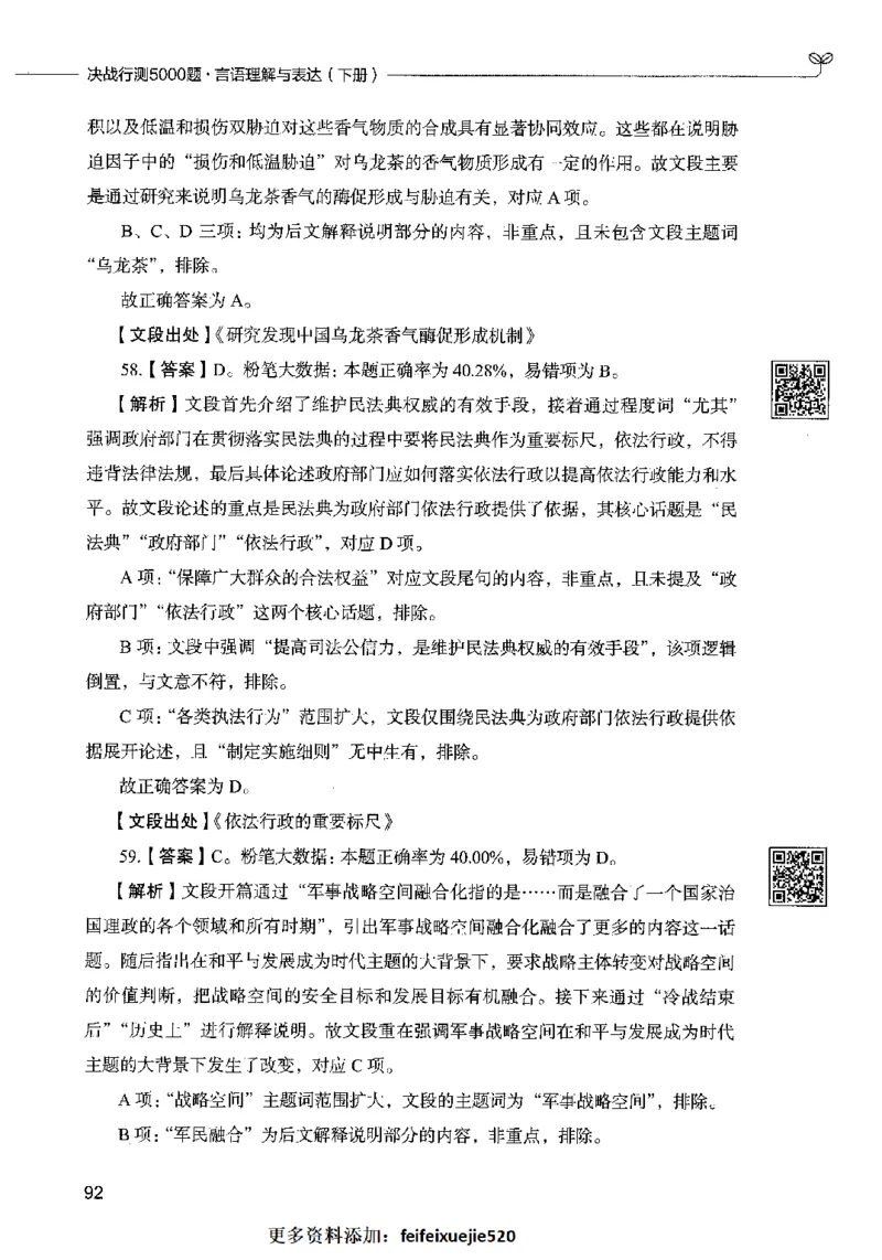 04言语表达（答案）2023年5月版_26吉林考备考资料包_11省考刷题包_04决战行测5000题_行测5000题2023年5月版次