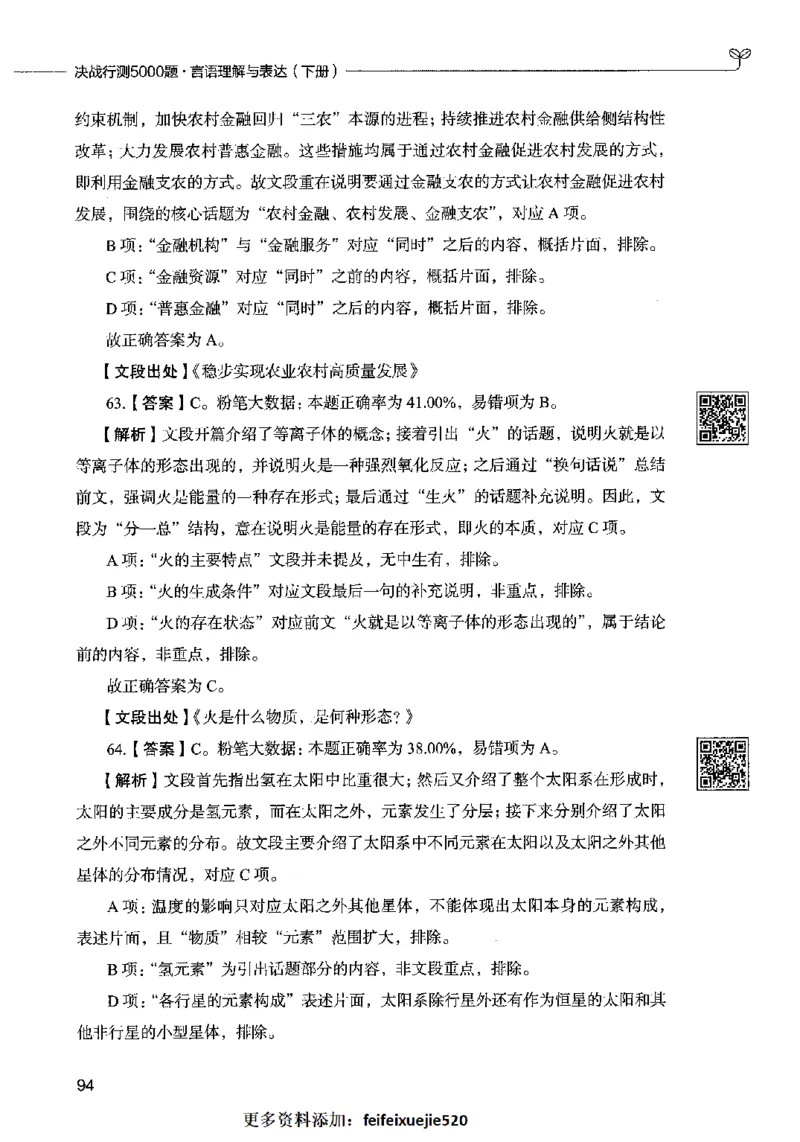 04言语表达（答案）2023年5月版_26吉林考备考资料包_11省考刷题包_04决战行测5000题_行测5000题2023年5月版次