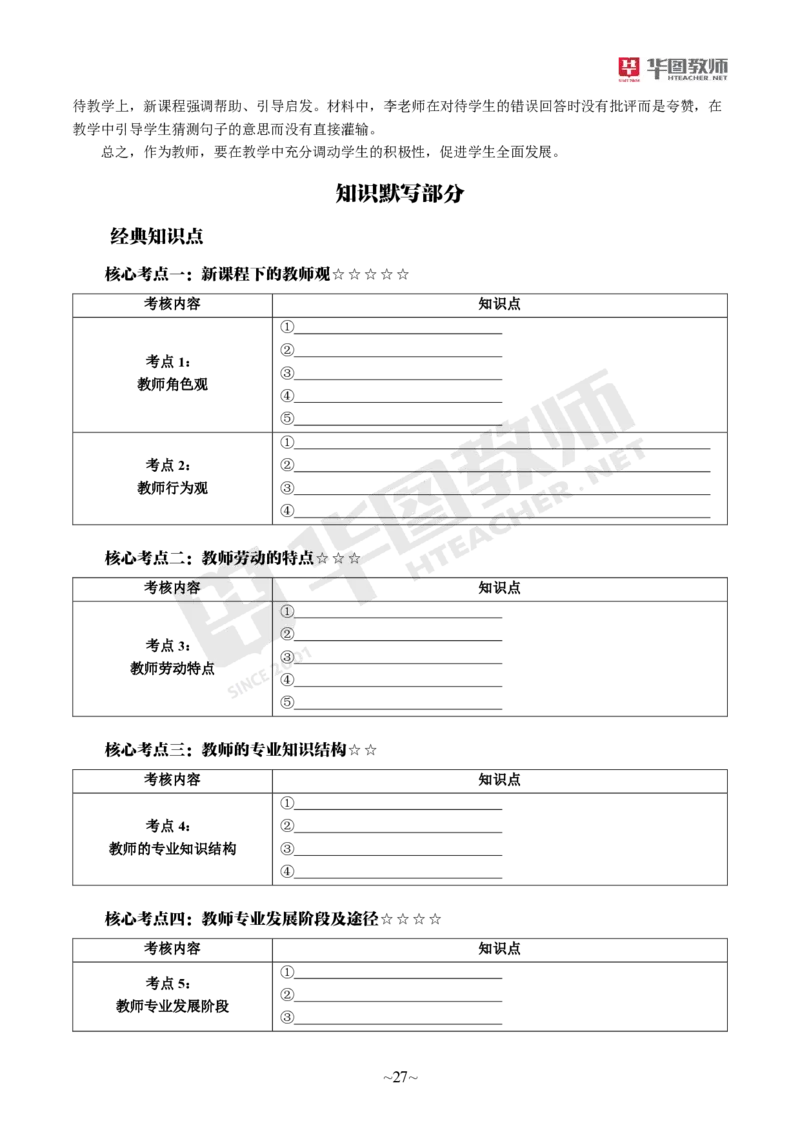 小学综合素质_教资_教资笔试默写重点笔记