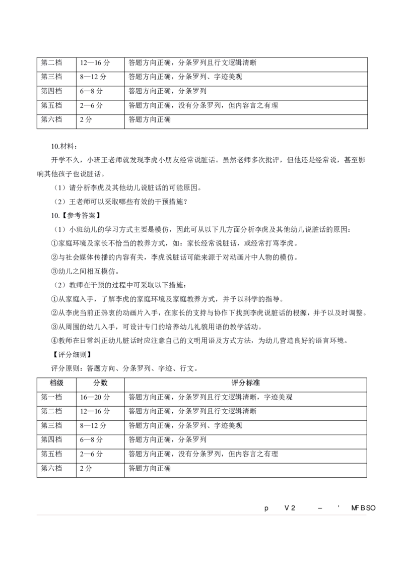 幼儿材料分析题专项训练_教资_初高中2026教资_25下教师资格证_7.25下教资笔试专项训练_125下材料分析专项训练_幼儿材料分析专项训练