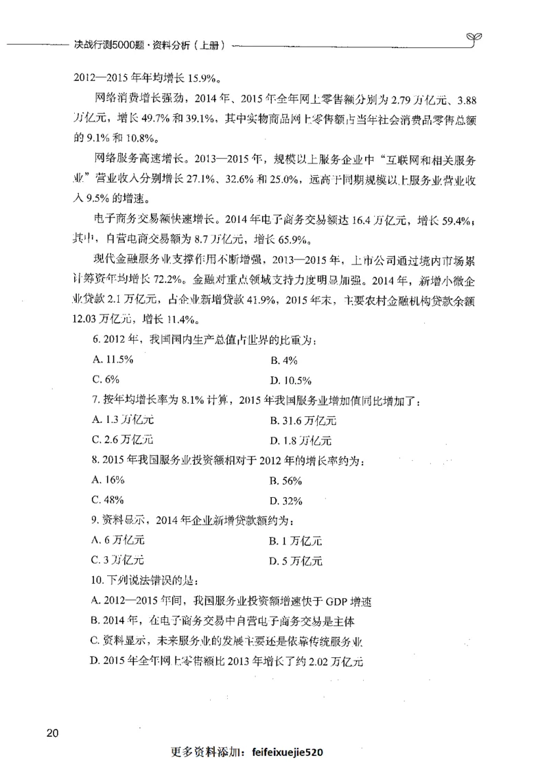 09资料分析（题本）_26吉林考备考资料包_11省考刷题包_04决战行测5000题_行测5000题2021年7月版次