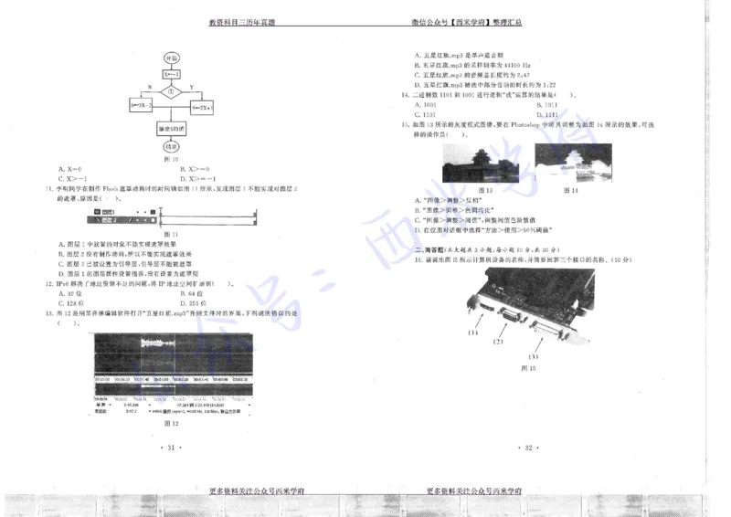 16年上-19年下-初中信息技术真题-题本_4-教培资料-26年最新资料-同步更新_初中高中教资_03科三专项（进去保存报考的学科即可）_初中_初中信息技术通关资料包_2.真题历年真题