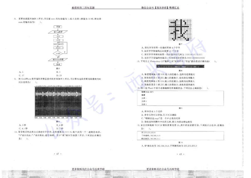 16年上-19年下-初中信息技术真题-题本_4-教培资料-26年最新资料-同步更新_初中高中教资_03科三专项（进去保存报考的学科即可）_初中_初中信息技术通关资料包_2.真题历年真题