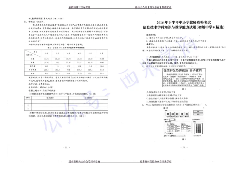 16年上-19年下-初中信息技术真题-题本_4-教培资料-26年最新资料-同步更新_初中高中教资_03科三专项（进去保存报考的学科即可）_初中_初中信息技术通关资料包_2.真题历年真题