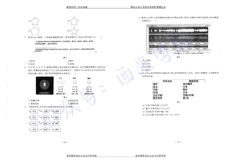 16年上-19年下-初中信息技术真题-题本_4-教培资料-26年最新资料-同步更新_初中高中教资_03科三专项（进去保存报考的学科即可）_初中_初中信息技术通关资料包_2.真题历年真题