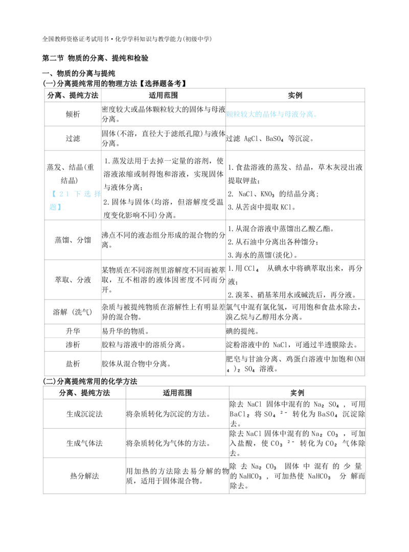 初中化学-学霸笔记111页_教资_初高中2026教资_26上资料（持续更新）_初中科三_初中科目三资料合集①_初中化学