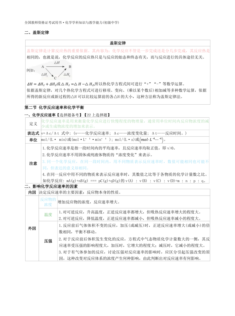 初中化学-学霸笔记111页_教资_初高中2026教资_26上资料（持续更新）_初中科三_初中科目三资料合集①_初中化学