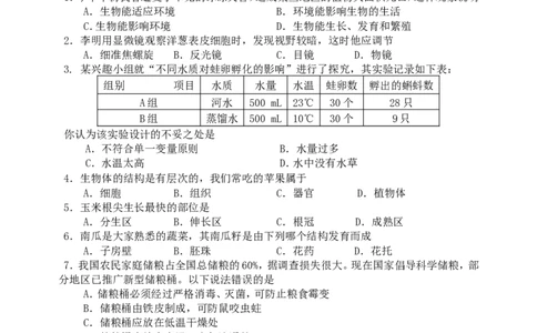 2008年长沙市中考生物试题和答案_中考真题_8.生物中考真题2015-2024年_地区卷_湖南省_湖南长沙生物08-22
