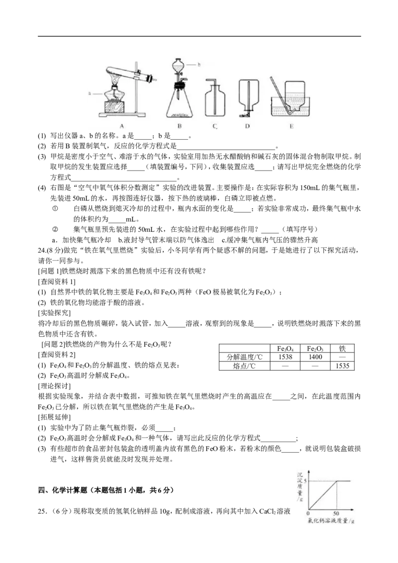 2010年江苏省徐州市中考化学试题及答案_中考真题_5.化学中考真题2015-2024年_地区卷_江苏省_徐州中考化学08-22