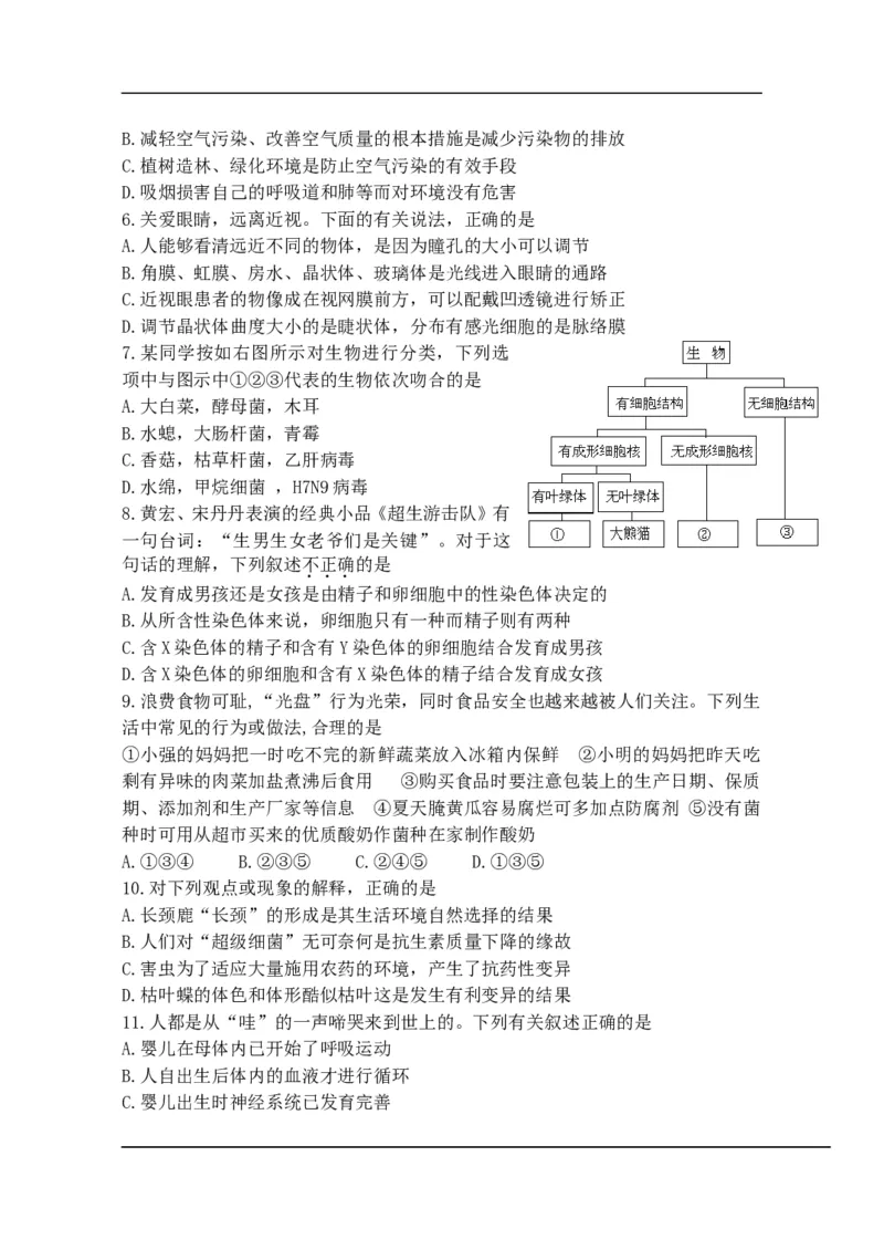 2013年菏泽市中考生物试题含答案_中考真题_8.生物中考真题2015-2024年_地区卷_山东省_菏泽生物10-22