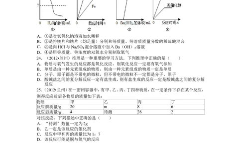 2012年甘肃省兰州市中考化学试卷(含答案)_中考真题_5.化学中考真题2015-2024年_地区卷_甘肃省_甘肃兰州化学08-21
