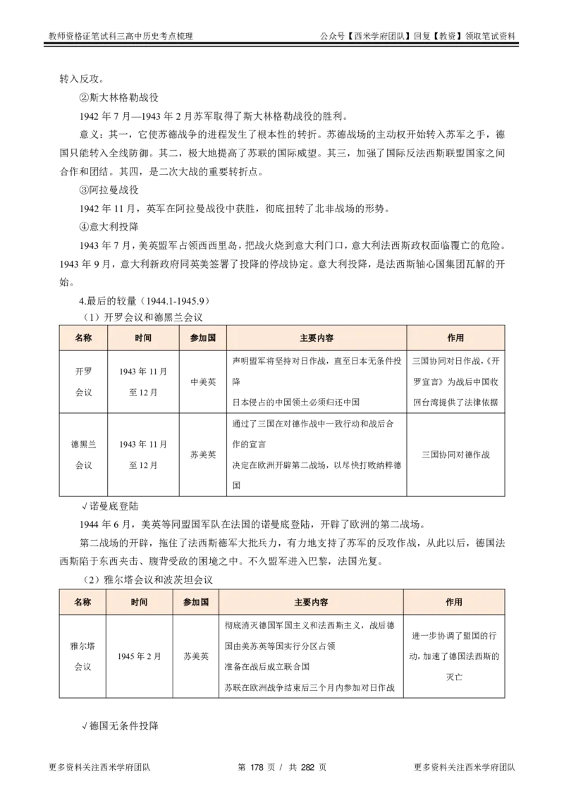 高中历史-考点梳理_教资_25下资料合集二_25下最新科三知识点汇编+思维导图-高中_11.历史_04.考点梳理