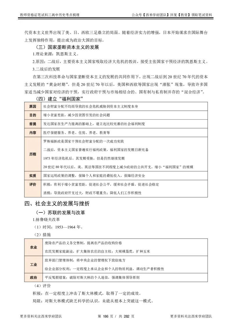 高中历史-考点梳理_教资_25下资料合集二_25下最新科三知识点汇编+思维导图-高中_11.历史_04.考点梳理