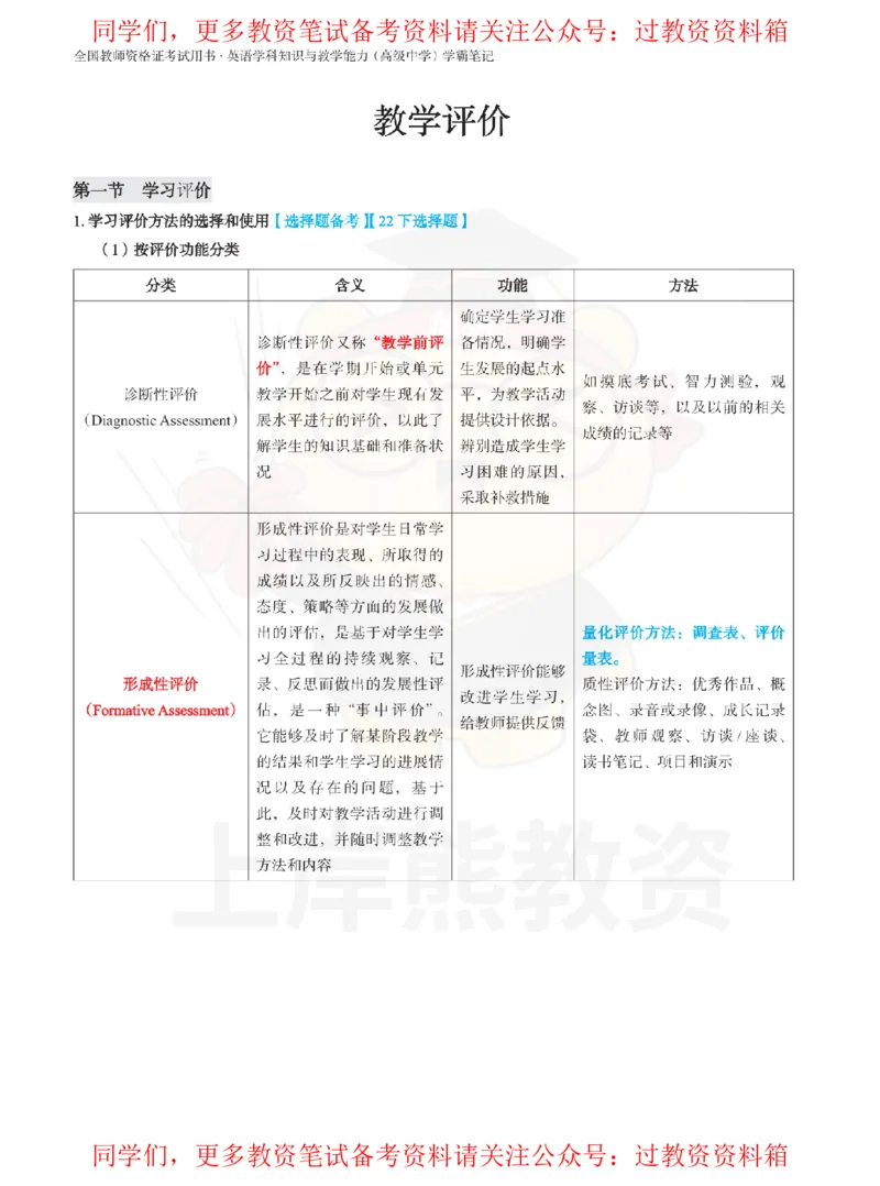 高中英语-教学评价_教资_初高中2026教资_26上资料（持续更新）_高中科三_高中科目三资料包合集②_高中英语