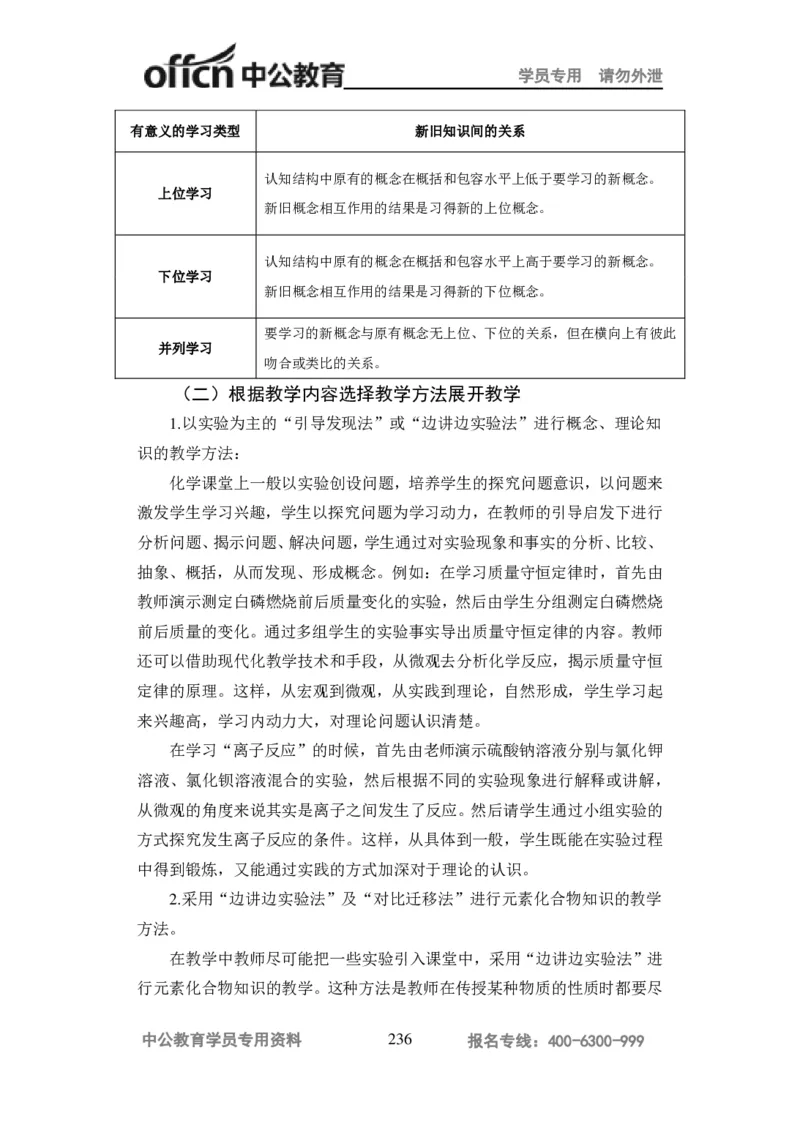 学科知识与教学能力-高中化学讲义332页_教资_33教资笔试历年真题汇总（科一+科二+科三）_科三真题_02高中科三各科电子资料包合集_化学（资料文档）_高中化学