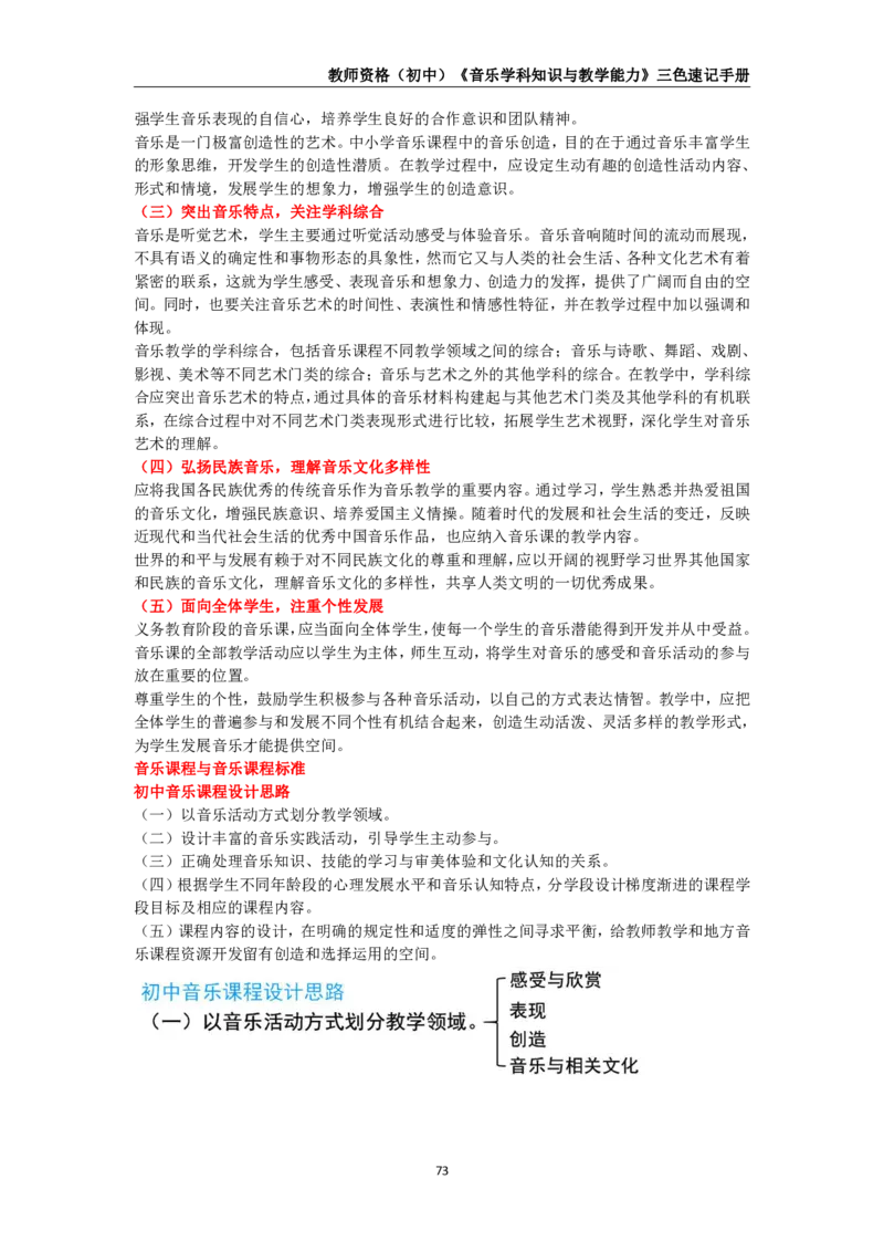 教师资格《（初中）音乐》三色速记手册_教资_33教资笔试历年真题汇总（科一+科二+科三）_科三真题_02初中科三各科电子资料包合集_音乐（空）