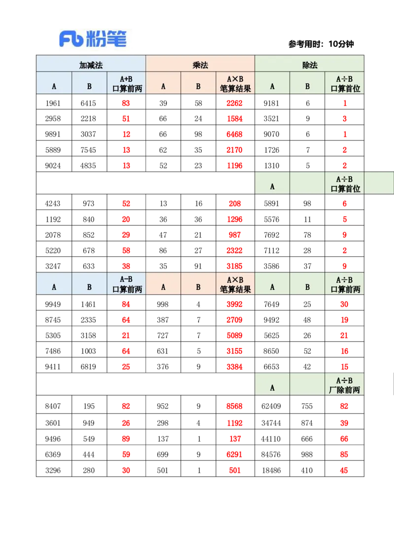 2024.11.28速算技巧练习答案_2026考公资料_（10）粉笔_2026年国考980系统班FB_2026国考系统班资料汇总_●速算技巧
