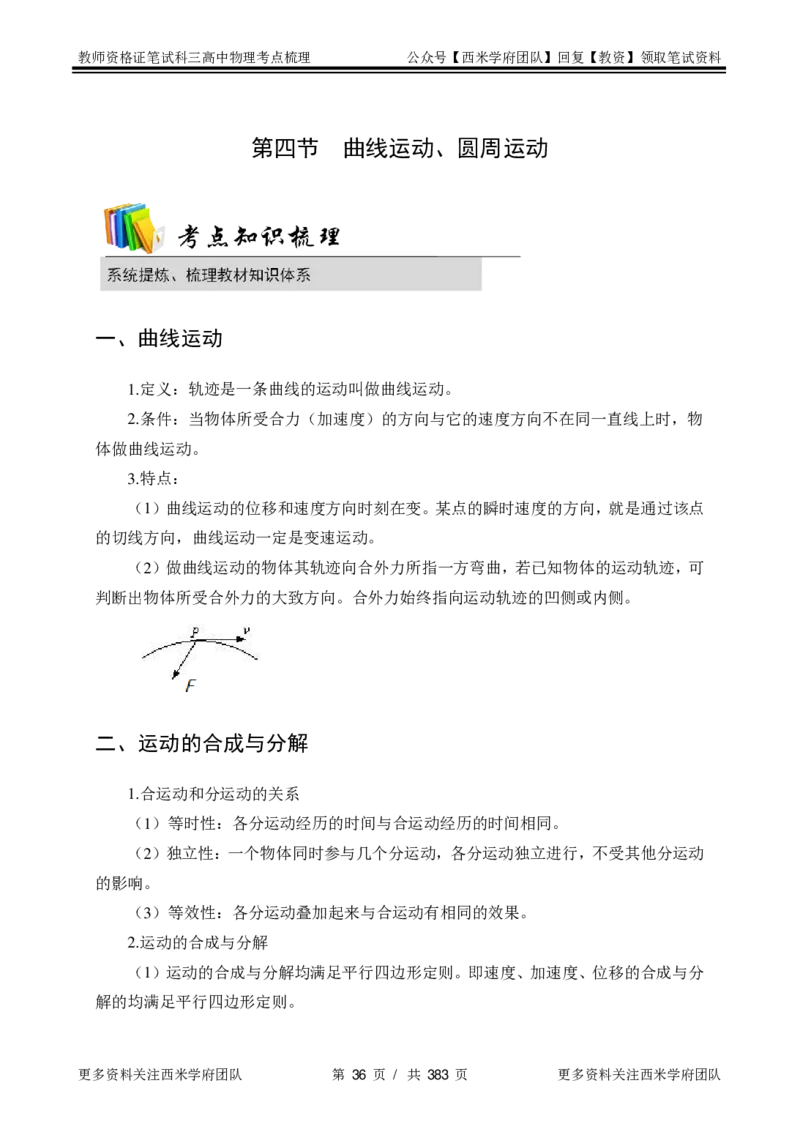 高中物理-考点梳理1_教资_25下资料合集二_25下最新科三知识点汇编+思维导图-高中_06.物理_04.考点梳理