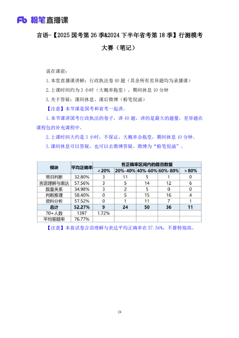2024.07.21+言语-2025国考第26季&2024下半年省考第18季行测模考大赛+倪涵（讲义+笔记）（9元课：模考大赛解析课）_2026考公资料_（10）粉笔_2025粉笔国考省考980（课＋笔记）