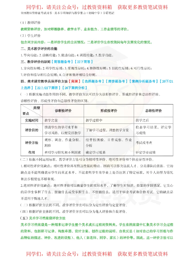 初中美术-教学评价_教资_初高中2026教资_26上资料（持续更新）_初中科三_初中科目三资料合集①_初中美术