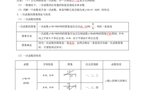 2025年中考数学一轮复习学案：3.2一次函数（教师版）_2数学总复习_2025中考复习资料_2025年中考数学一轮复习学案（全国通用）