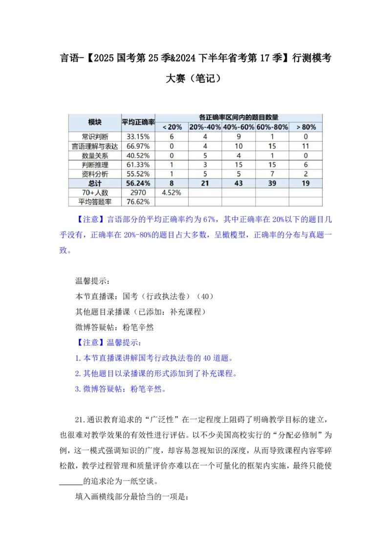 2024.07.14+言语-2025国考第25季&2024下半年省考第17季行测模考大赛+（辛然）（讲义+笔记（含常识）（9元课：模考大赛解析课）_2026考公资料_（10）粉笔_2025粉笔国考省考980（课＋笔记）