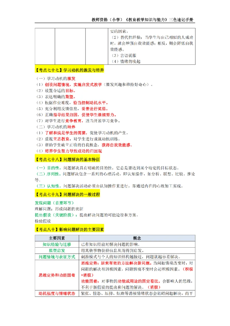 教师资格证《小学教育知识与能力》三色速记手册_扫描版_教资_教资笔试三色速记手册