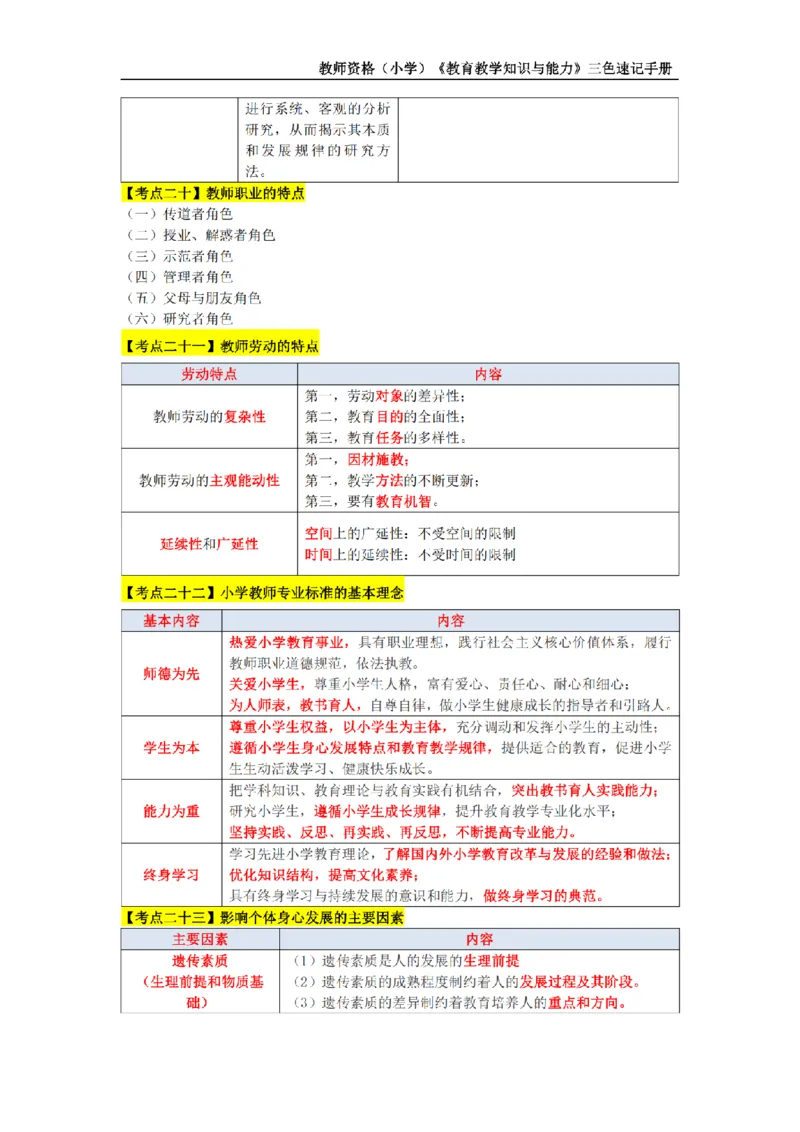 教师资格证《小学教育知识与能力》三色速记手册_扫描版_教资_教资笔试三色速记手册