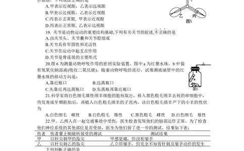 2009年山东省东营市中考生物试题(word版含答案)_中考真题_8.生物中考真题2015-2024年_地区卷_山东省_东营中考生物09-22