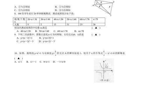 2011年中考江苏省无锡中考数学试卷及答案_中考真题_2.数学中考真题2015-2024年_地区卷_江苏省_无锡中考数学08-23年