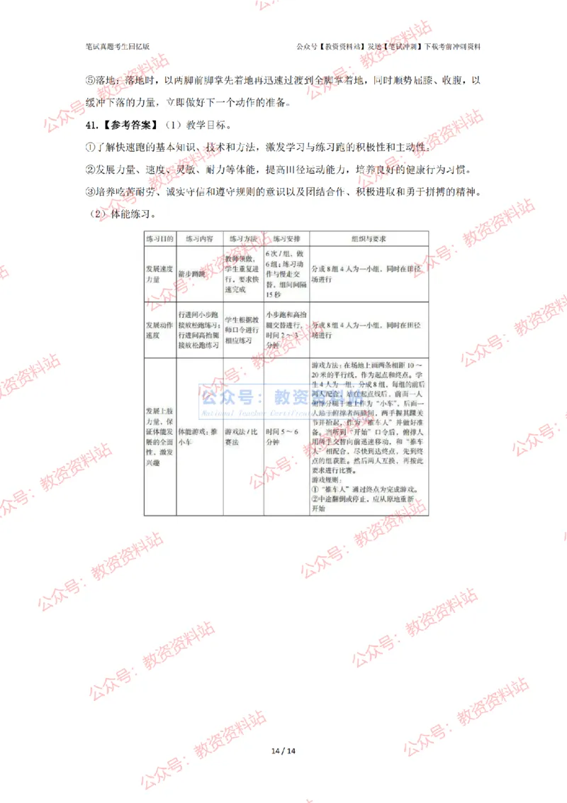 2024年上半年高中《体育》答案及解析_4-教培资料-26年最新资料-同步更新_初中高中教资_03科三专项（进去保存报考的学科即可）_高中_高中体育-通关资科包_2.真题历年真题