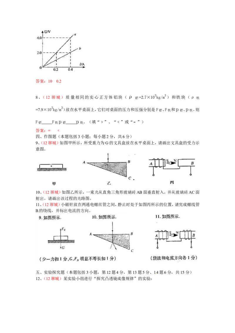 2012年中考物理试题_中考真题_4.物理中考真题2015-2024年_地区卷_山东省_山东聊城物理09-21