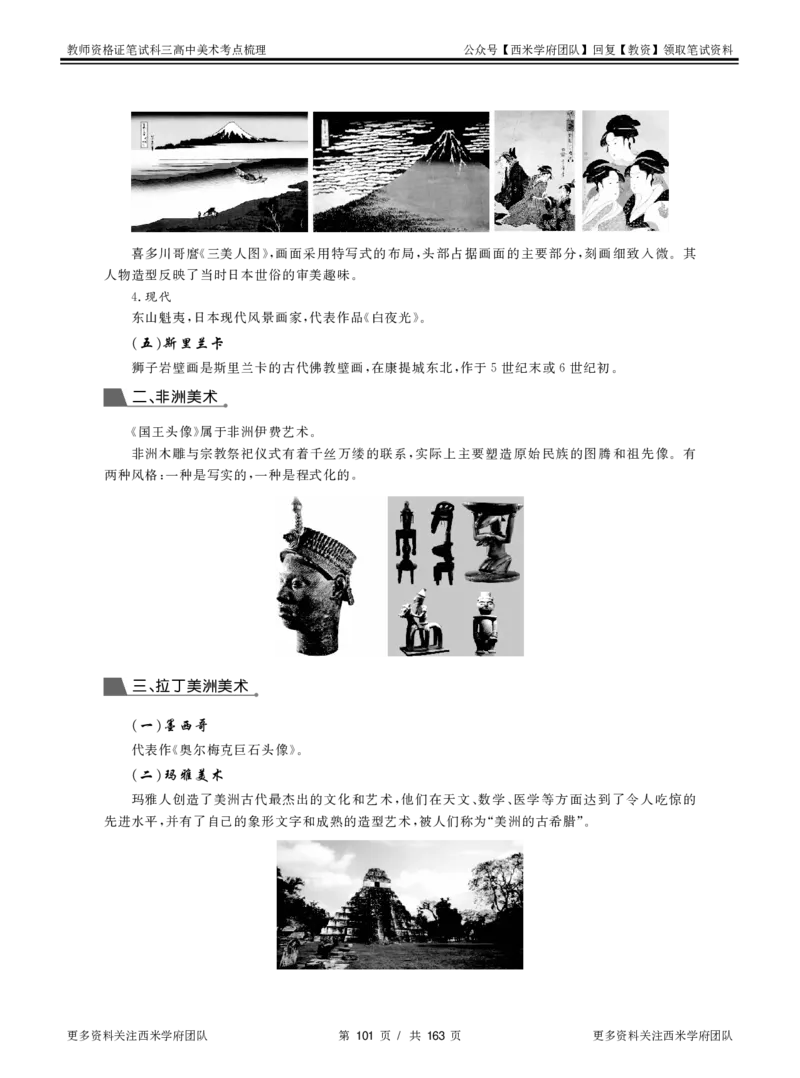 高中美术-考点梳理_教资_25下资料合集二_25下最新科三知识点汇编+思维导图-高中_10.美术_04.考点梳理