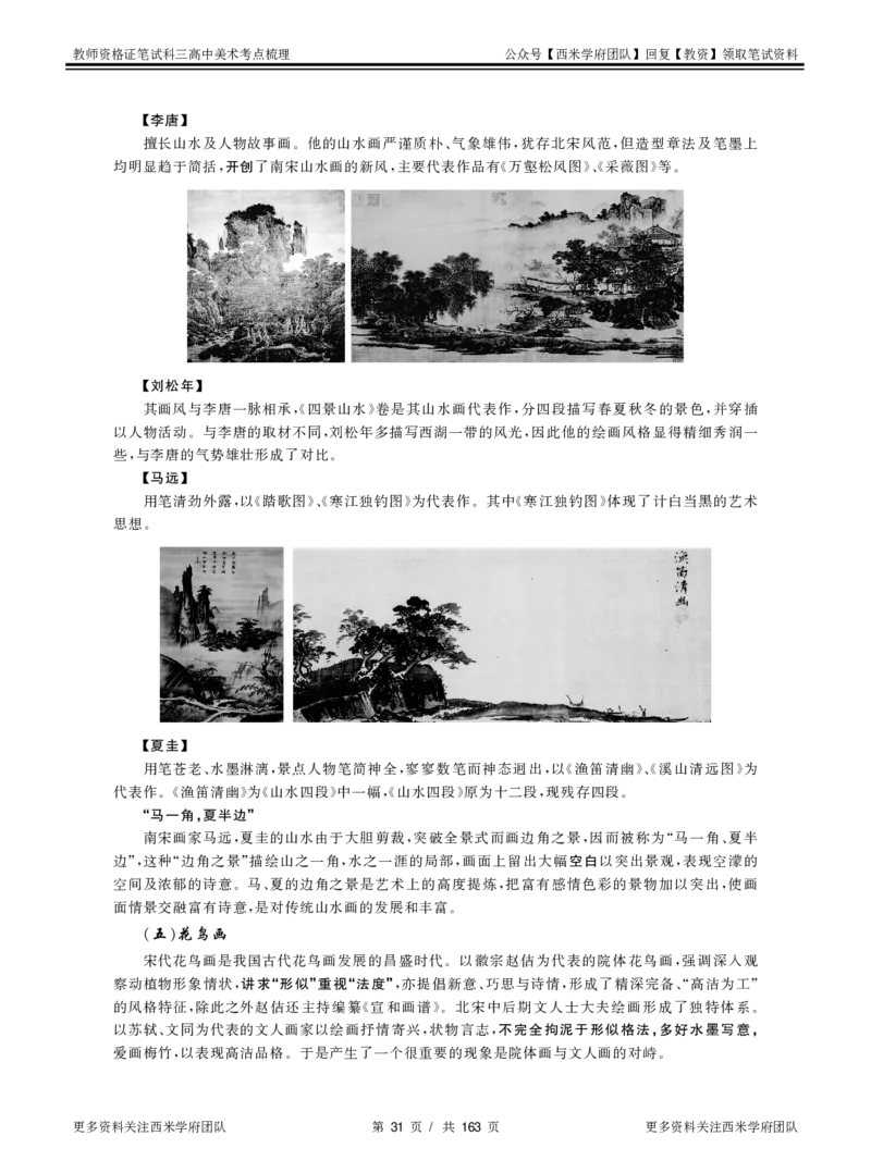 高中美术-考点梳理_教资_25下资料合集二_25下最新科三知识点汇编+思维导图-高中_10.美术_04.考点梳理