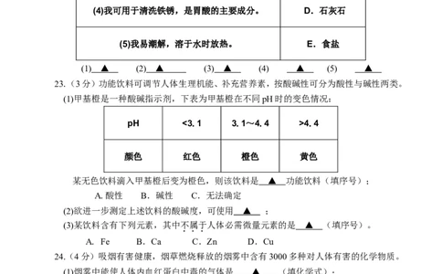 2011年江苏省常州市中考化学试卷及答案_中考真题_5.化学中考真题2015-2024年_地区卷_江苏省_江苏常州中考化学08-22