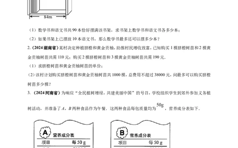 专题06方程（组）与不等式及函数的综合应用（原卷版）_2数学总复习_2025中考复习资料_（2025年中考复习全国通用）2024年中考数学真题专题分类精选汇编