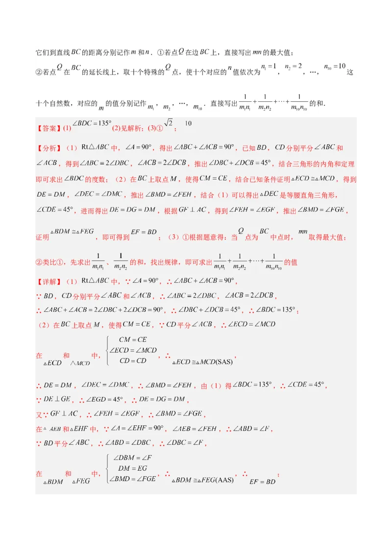 2025年中考数学几何模型综合训练（通用版）专题05三角形中的倒角模型之双角平分线（三角形）模型解读与提分精练（教师版）_2数学总复习_2025中考复习资料