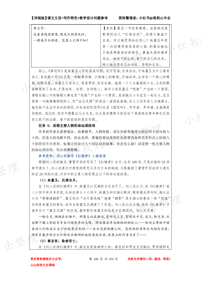 173页新版必修下册课文梳理文件@我到山中去_4-教培资料-26年最新资料-同步更新_初中高中教资_03科三专项（进去保存报考的学科即可）_12小某书热门博主（高中语文）