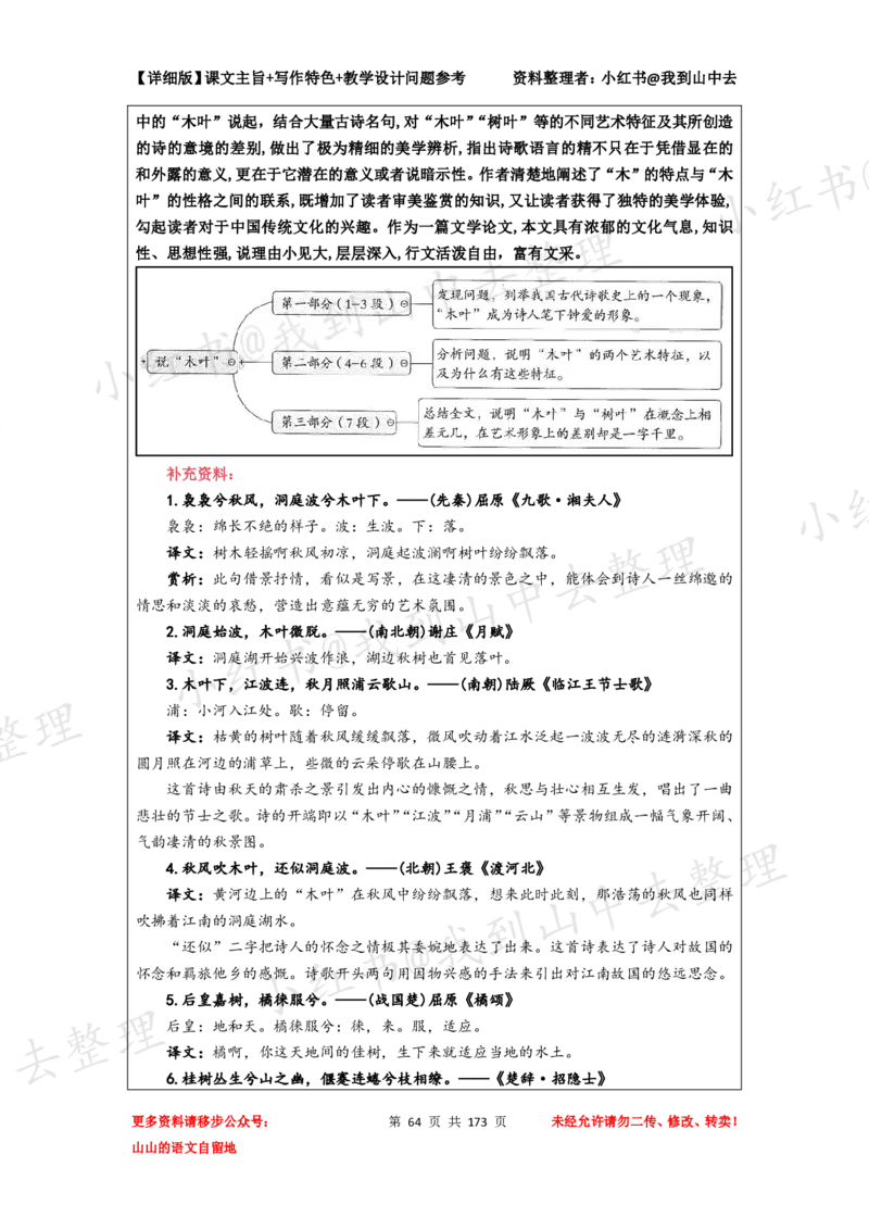 173页新版必修下册课文梳理文件@我到山中去_4-教培资料-26年最新资料-同步更新_初中高中教资_03科三专项（进去保存报考的学科即可）_12小某书热门博主（高中语文）